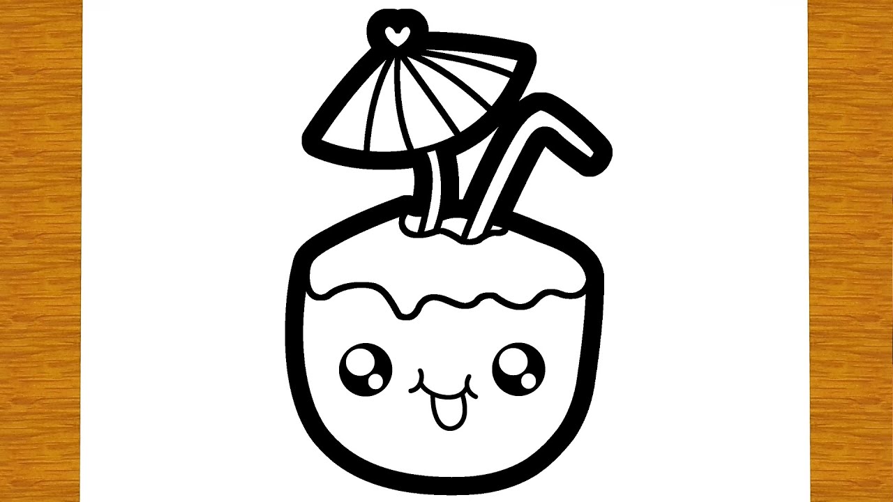 COMMENT DESSINER UNE NOIX DE COCO KAWAII | Dessins faciles - YouTube
