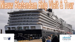 We visit Holland America super cruise ship Nieuw Statendam & take a tour