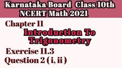 Question 2 Ex 11.3 Chapter 11|Intro To Trigonometry class 10|Karnataka Board NCERT Math#10classmath