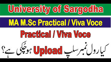 MA M.Sc Roll Number Slip of Practical and Viva Exam 2024 UOS