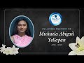 In loving memory  michaela abigail yellapan 1996  2024  church