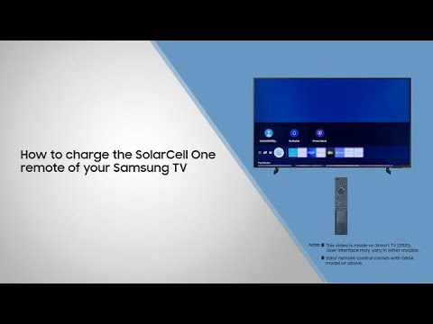 How to charge the SolarCell One remote of your Samsung TV