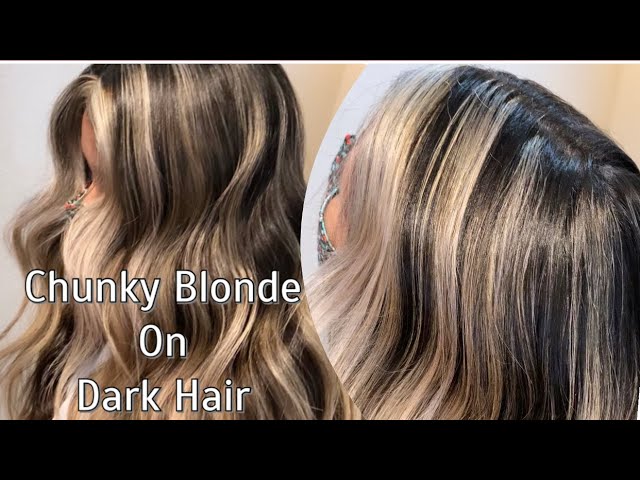 Chunky Blonde On Dark Hair | Lifting Level 2-10 With BLONDE SOLUTIONS |  2000s CHUNKY Highlights - thptnganamst.edu.vn