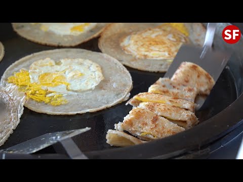 高麗菜蛋餅—台灣街頭小吃 Chinese Cabbage Omelette -Taiwanese Street Food