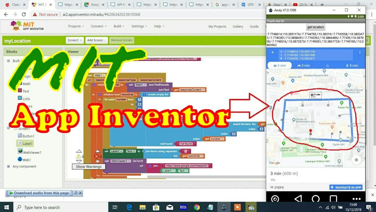 Drag and Drop Android App GPS Tracker interface