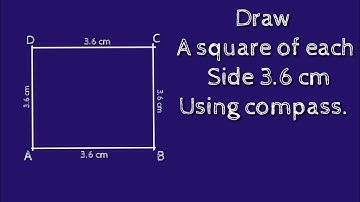 How to construct a square of each side 3.6 cm using compass. shsirclasses.