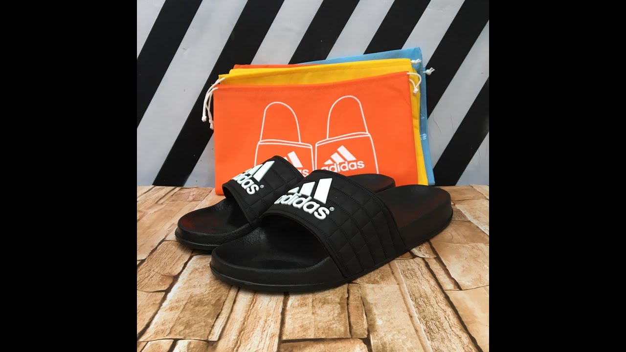  Sandal  Adidas  Black White Review Sendal Adidas  Hitam 