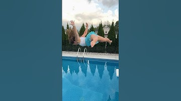 Running and High Dive Jumping into the Swimming Pool with Clothes On #shorts