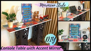 I Made A CONSOLE TABLE / Standing WORK TABLE with Accent MIRROR| DIY Projects | GADAC DIY