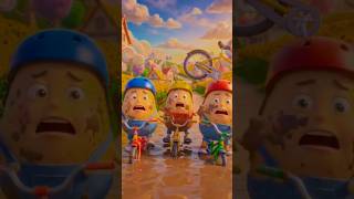 तीन मोटे आलू की मजेदार रेस 😂🚴♂️| Funny Kids Cartoon | #shorts #funny #song #rhymes #cartoon #potato