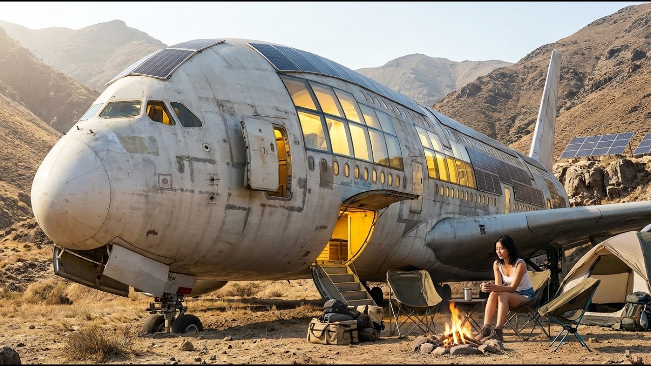 Building a Dream House Inside an Abandoned Airbus A380 in Remote Mountains (Wilderness Build)