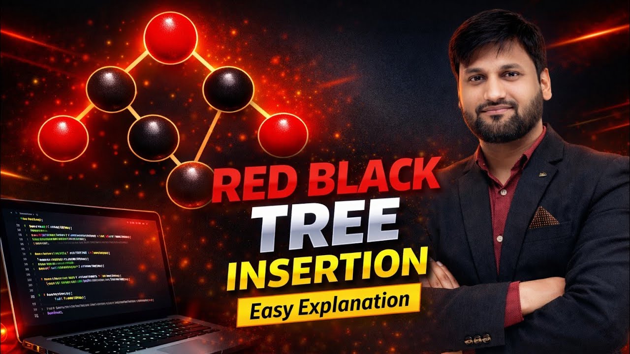 Red Black Tree Insertion | Algorithm with Example | DAA |DSA - YouTube