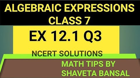 Class7// Chapter 12- Algebraic Expressions// Ex 12.1 Q3// NCERT Solutions