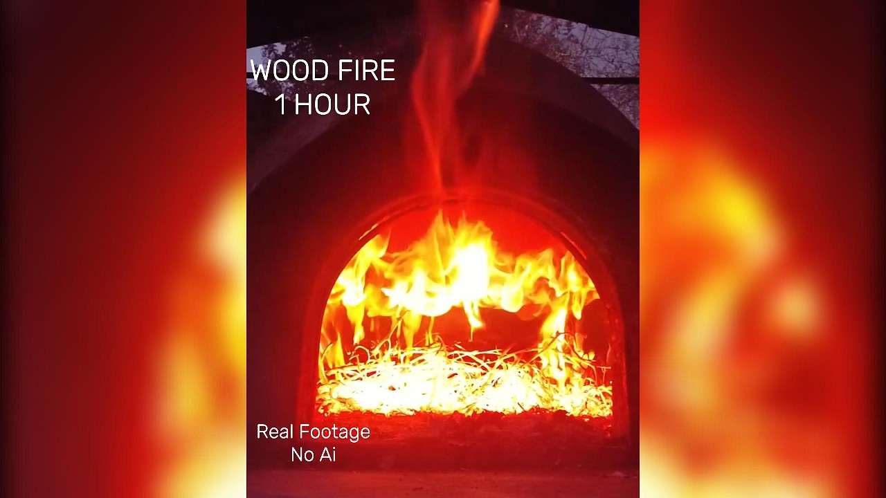 Real Wood Fire Oven 🔥 1 Hour of Warm Fire Sounds | No AI | Relaxing Ambience