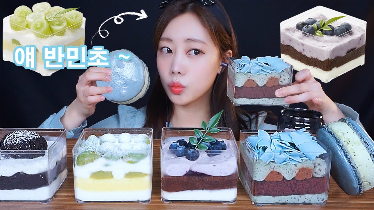 ASMR 반민초단의 민트초코 도전기! 파리바게트 더 스퀘어 케이크 먹방 ( Cake Dessert Mukbang Eating show! )