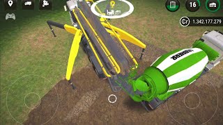 How to Use Concrete Pump Concrete Mixer Together - construction simulator 3