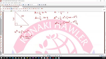 MAXIMUM AREA OF RIGHT TRIANGLE WITH GIVEN HYPOTENUSE