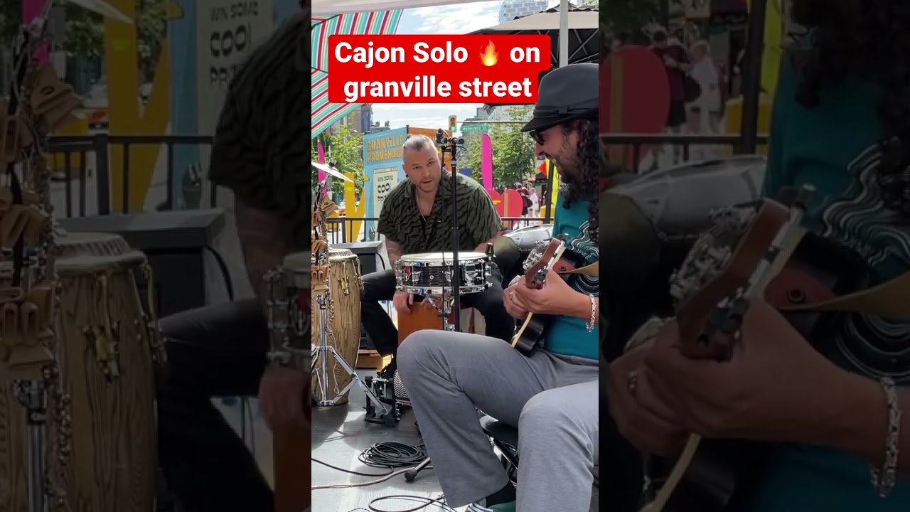 Cajon solo on Granville Street street event