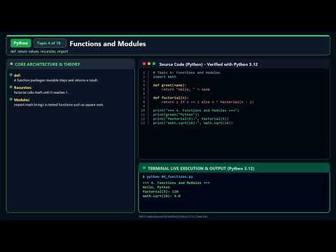 Python Full Course | Study Guide, 10 Topics, Code and Live Output