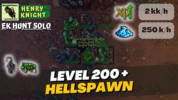 TIBIA: EK HUNT SOLO #64 HELLSPAWNS (YALAHAR MAGICIAN QUARTER)