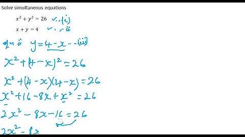 Solving simultaneous equations 1