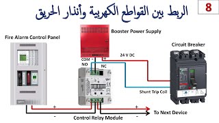 التحكم فى القواطع الكهربية عن طريق نظام انذار الحريق (Fire Alarm) ونظام التحكم فى المبنى (BMS)