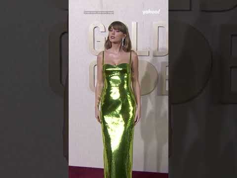 Taylor Swift stuns on 2024 Golden Globes red carpet | #shorts #yahooaustralia