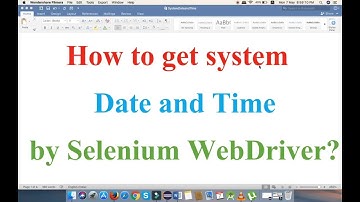 How to get system Date and Time by Selenium WebDriver