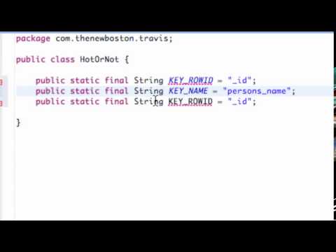 Android Application Development Tutorial   112   Setting up SQLite Database Variables