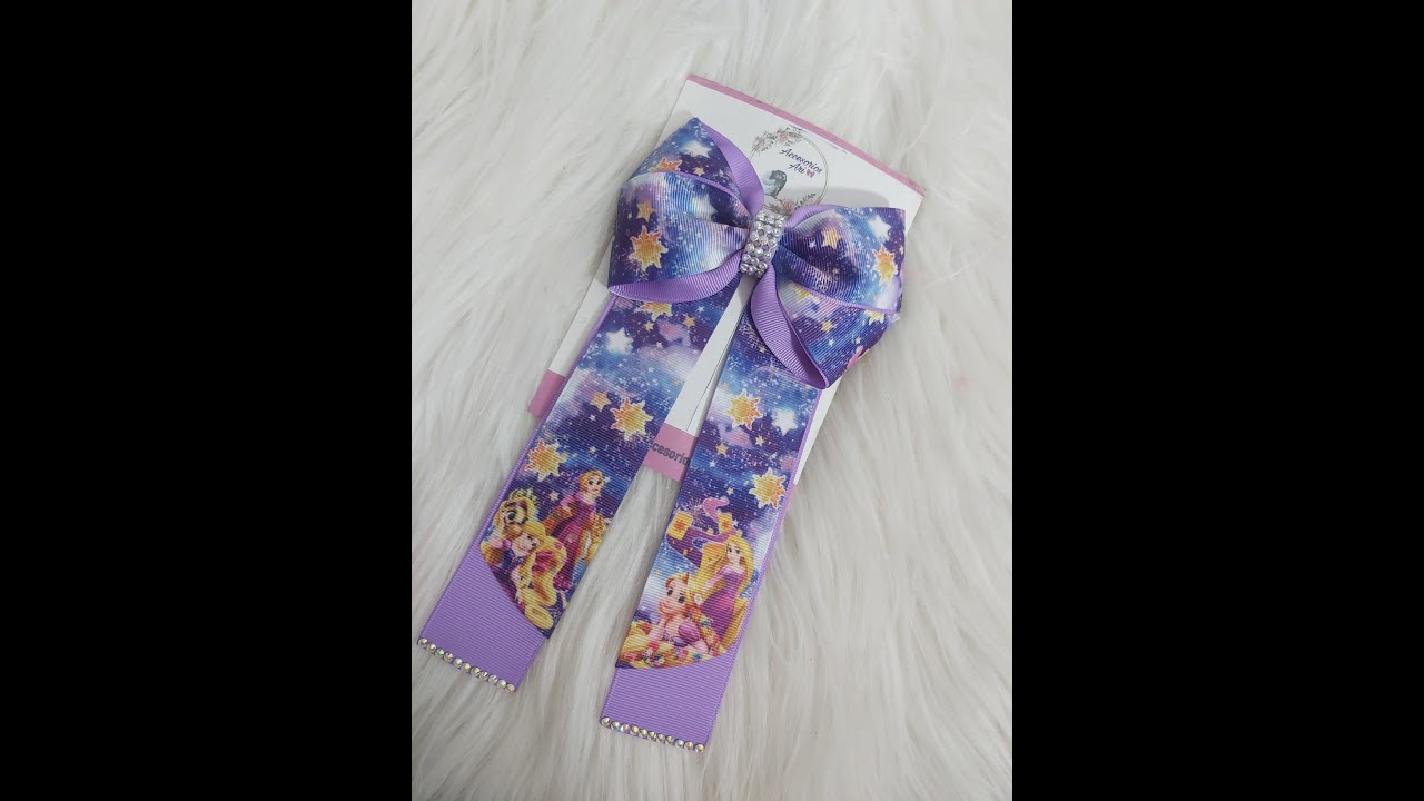 Moño con tiras de 4cm / moño para niñas / coletero. 🎀💕