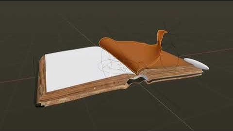 Book page flip animation made in Blender 2.92