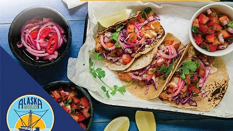 Alaska Gold Seafood - Rockfish Tacos with Pico de Gallo & Chipotle Crema