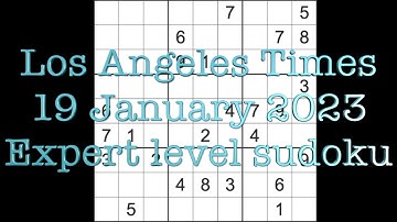 Sudoku solution – Los Angeles Times sudoku 19 January 2023 Expert level