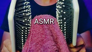 ASMR Brain Melting Maroon Towel Over Mic Scratching With Comb