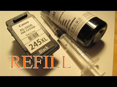 HOW TO REFILL CANON PRINTER INK CARTRIDGE BLACK 245 XL