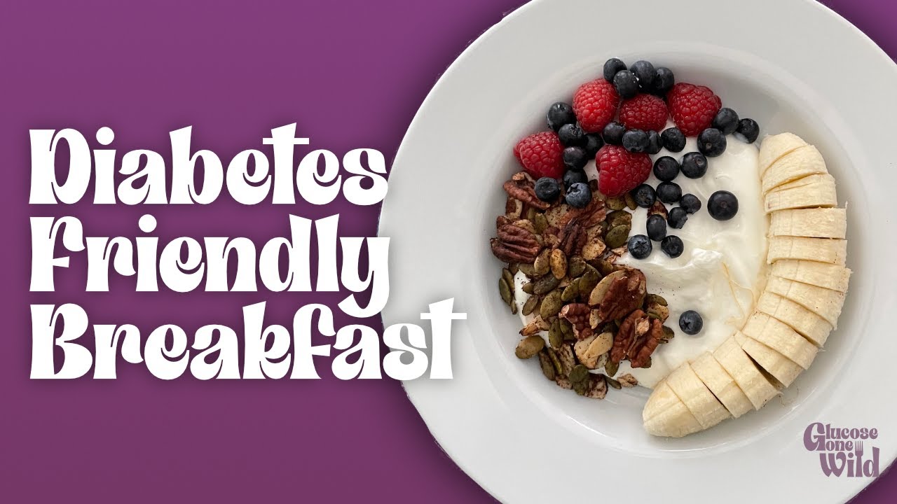 A plate with greek yogurt, raspberries, blueberries, banana, walnuts, pumpkin seeds, and almonds.