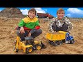 Funny Stories about Tractor, Combine, Dump Truck and Excavator - Compilation