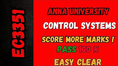 Control Systems importantquestions EC3351 | Anna University  | 💯 Pass | Score More Marks #cs