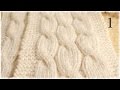 縄編みのマフラー（１）編み図説明【棒針編み】　cable knit scarf
