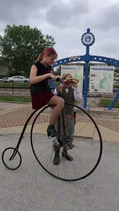 Riding a Penny-Farthing Bicycle Steampunk Festival #shorts
