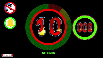 10 Seconds Colorful Circle Timer Alarm 🔔 No Music