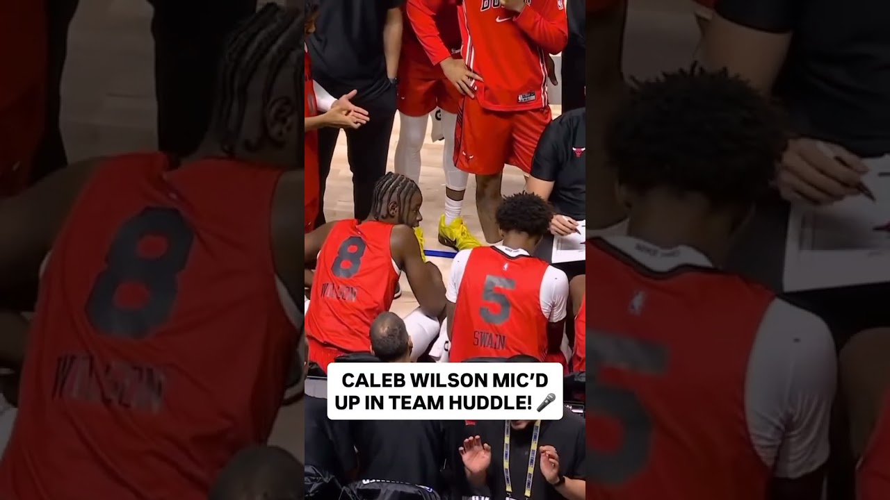Caleb Wilson already taking command of the team huddle 🫡 #chicagobulls #nba #leadership