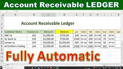 Fully automate account receivable ledger in ms excel |account receivable ledger | general ledger ac