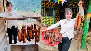 Full 48-hour video of building a drying oven and making dried pork for storage | Farm life