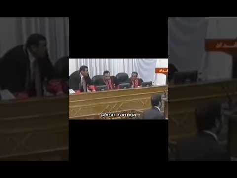 شاهد ردة فعل صدام حسين عندما قال المدعي العام حزب البعث محضورا في العراق
