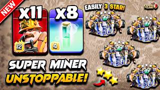 Mass SUPER MINER Attack (Town Hall 18) | Best TH18 Attack Strategy With SUPER MINER Clash of Clans