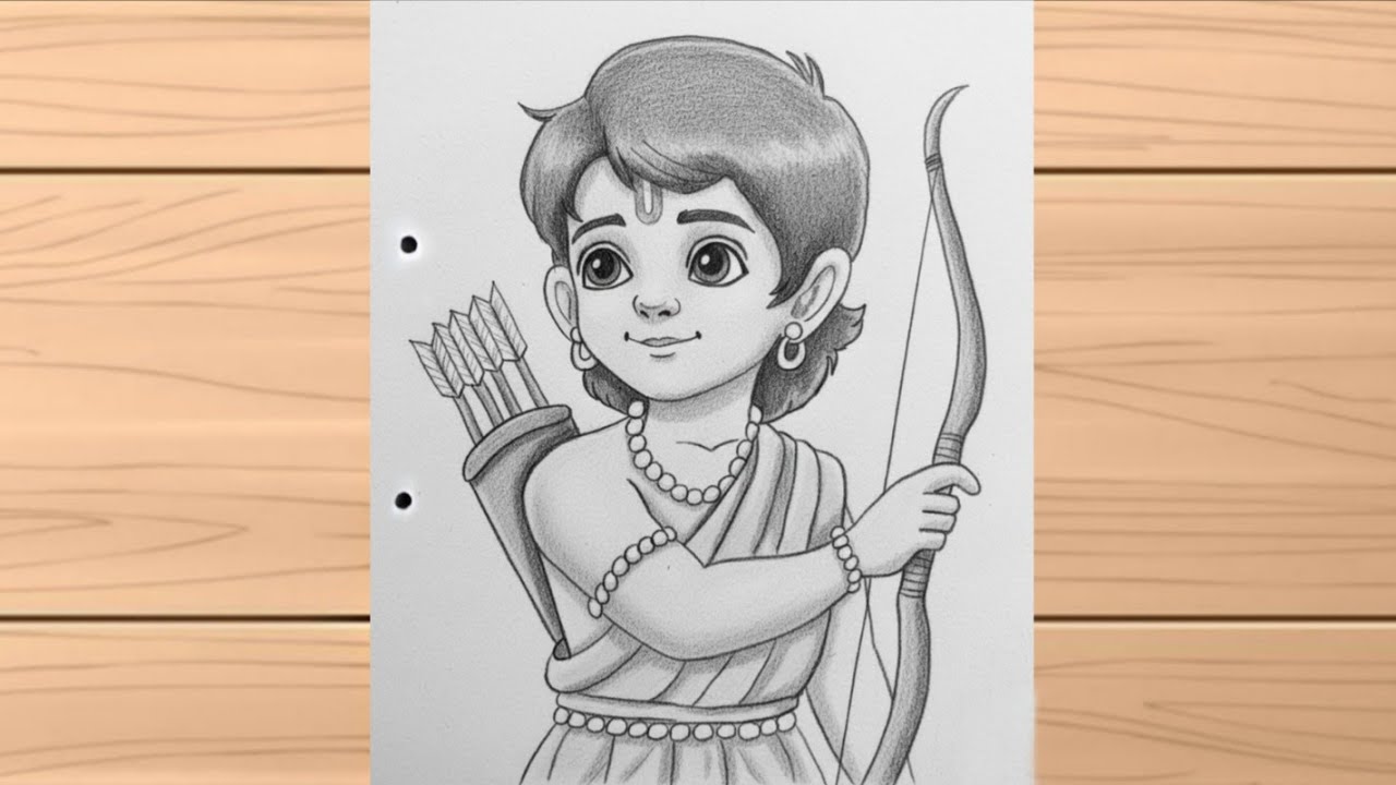 How to Draw Lord Ram step by step| little Ram Ji ka simple drawing easy| chitra 