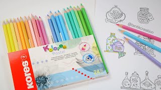 Trying Out Kores Coloured Pencils, Pastel Colour Set