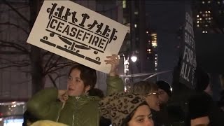 Rabbis gather in Columbus Circle calling for ceasefire