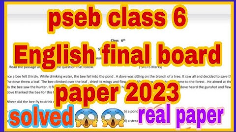 pseb class - 6 English final board paper solved 2023